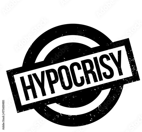 Hypocrisy rubber stamp. Grunge design with dust scratches. Effects can be easily removed for a clean, crisp look. Color is easily changed.