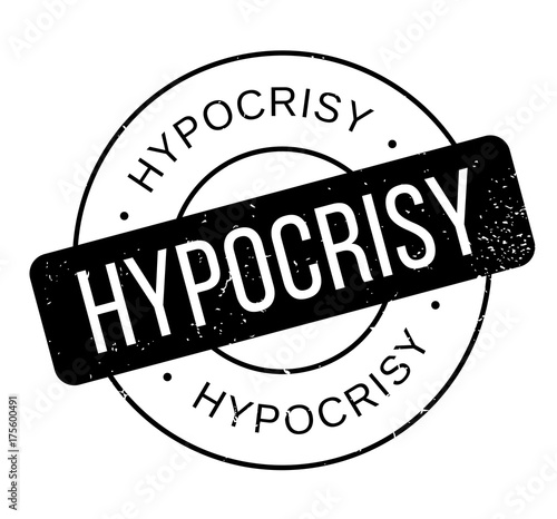 Hypocrisy rubber stamp. Grunge design with dust scratches. Effects can be easily removed for a clean, crisp look. Color is easily changed.