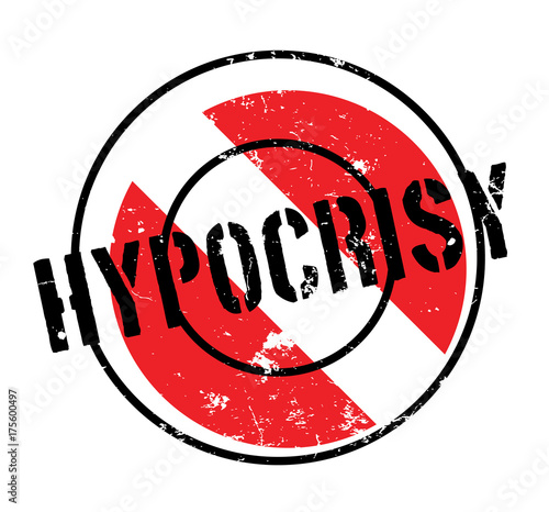 Hypocrisy rubber stamp. Grunge design with dust scratches. Effects can be easily removed for a clean, crisp look. Color is easily changed.