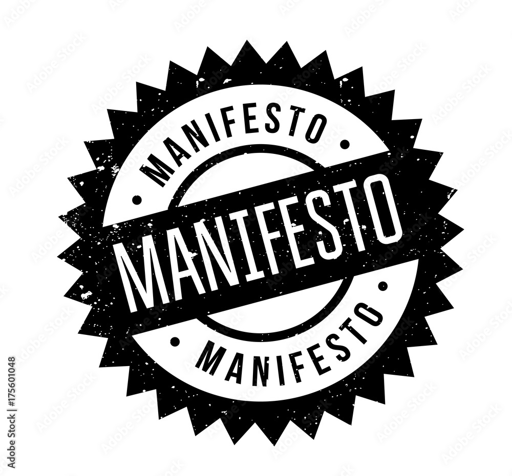 Manifesto rubber stamp. Grunge design with dust scratches. Effects can be easily removed for a clean, crisp look. Color is easily changed. Manifesto rubber stamp. Grunge design with dust scratches. Effects can be easily removed for a clean, crisp look. Color is easily changed.