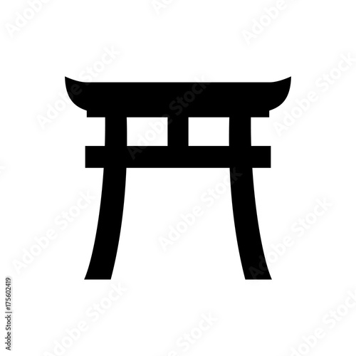 Japanese religion Shinto symbol. Religious sign. Vector illustration