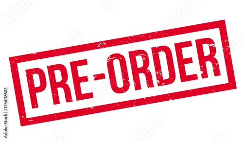 Pre-Order rubber stamp. Grunge design with dust scratches. Effects can be easily removed for a clean, crisp look. Color is easily changed.