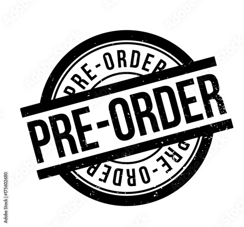 Pre-Order rubber stamp. Grunge design with dust scratches. Effects can be easily removed for a clean, crisp look. Color is easily changed.