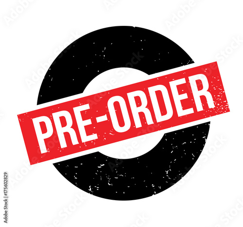 Pre-Order rubber stamp. Grunge design with dust scratches. Effects can be easily removed for a clean, crisp look. Color is easily changed.