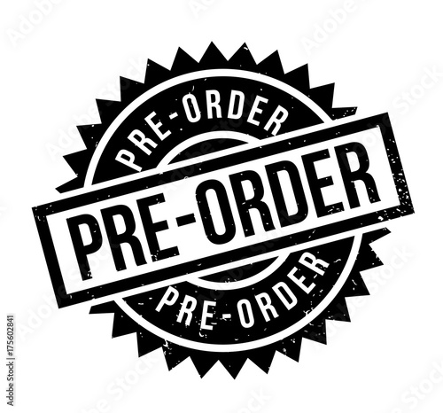 Pre-Order rubber stamp. Grunge design with dust scratches. Effects can be easily removed for a clean, crisp look. Color is easily changed.