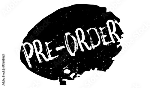 Pre-Order rubber stamp. Grunge design with dust scratches. Effects can be easily removed for a clean, crisp look. Color is easily changed.