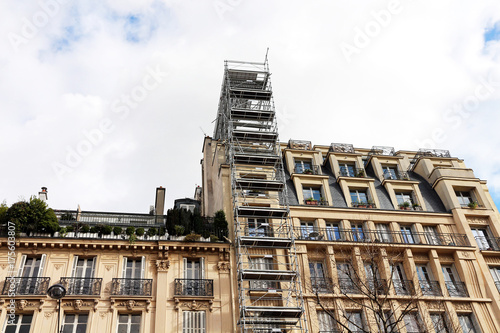 Scaffolding -Renovation work - uptown Paris