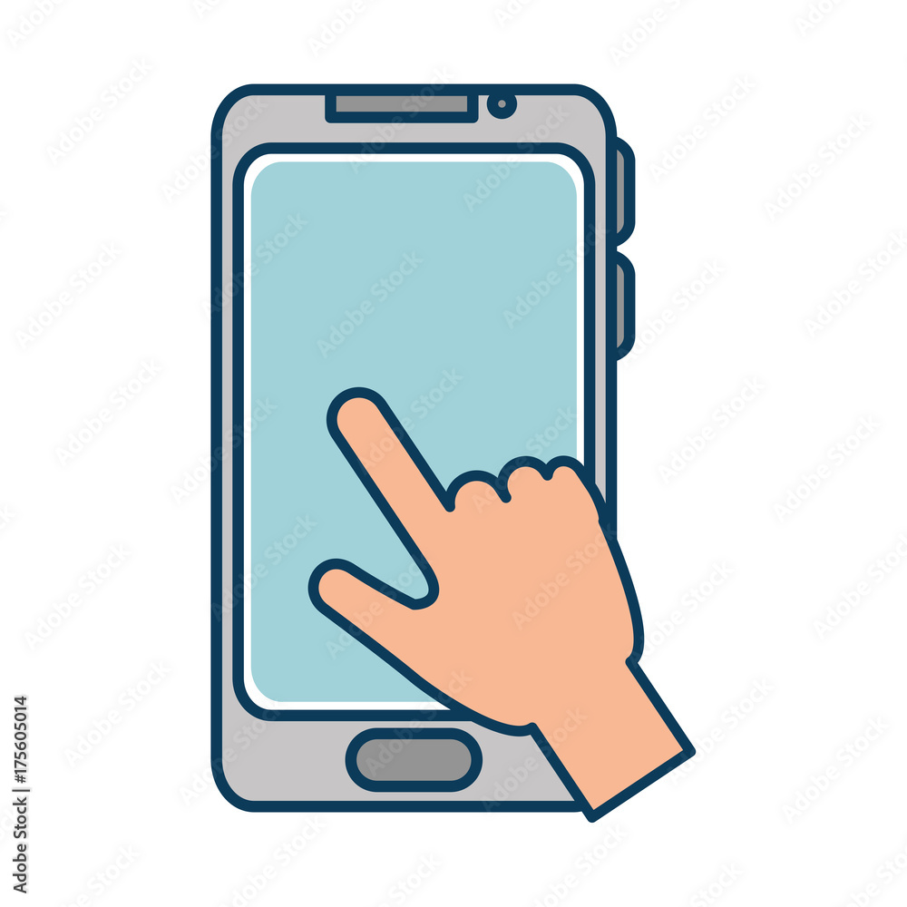 hand user with smartphone isolated icon hand user with smartphone isolated icon