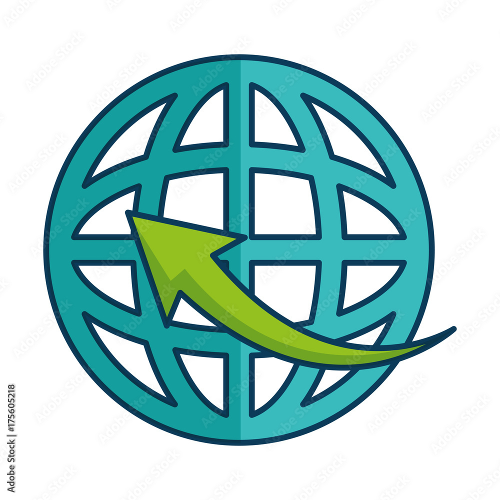 planet sphere with arrow around planet sphere with arrow around