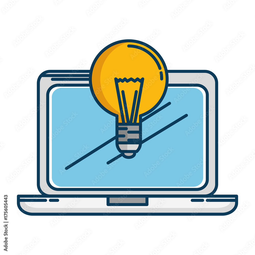 laptop computer with bulb laptop computer with bulb