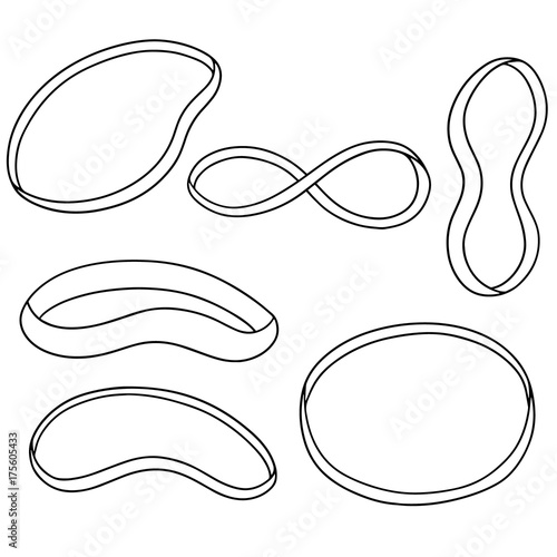 vector set of rubber band