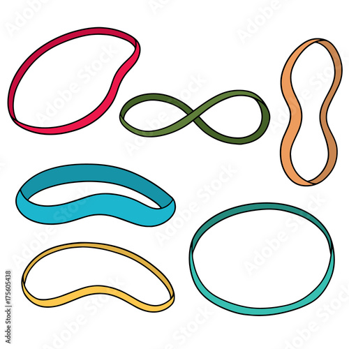 vector set of rubber band