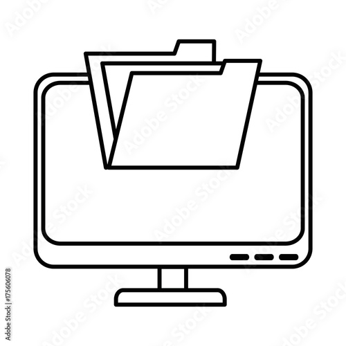 computer display with folder