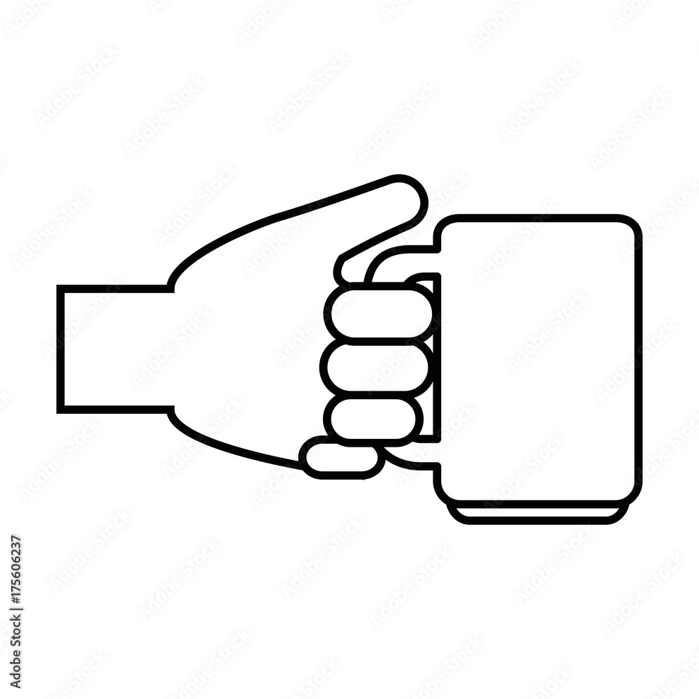 hand with delicious coffee cup icon