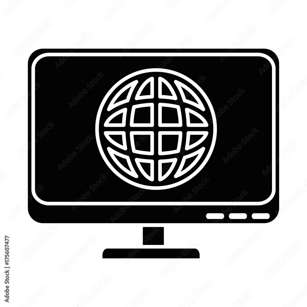 computer display with planet computer display with planet