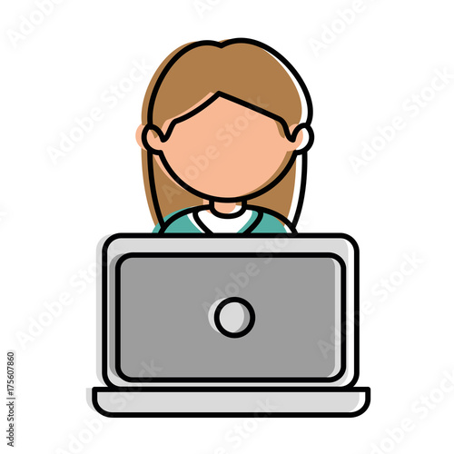 woman using laptop computer