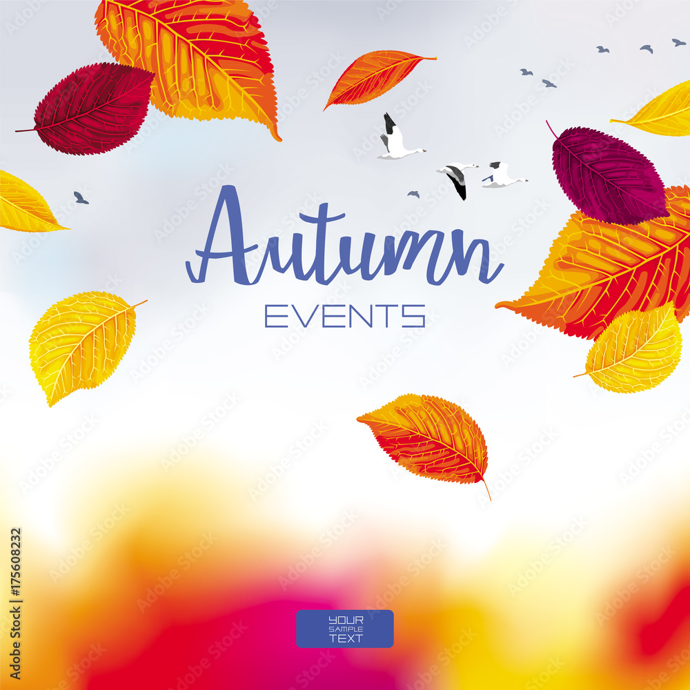 Autumn sky vector banner