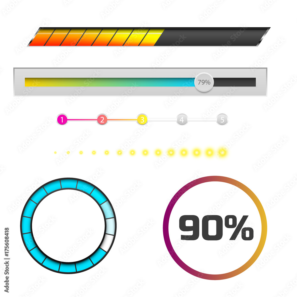 Progress loading bar indicators download progress ui-ux web interface ...