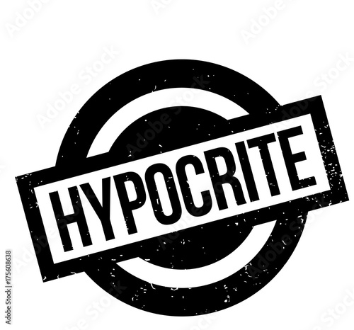 Hypocrite rubber stamp. Grunge design with dust scratches. Effects can be easily removed for a clean, crisp look. Color is easily changed.