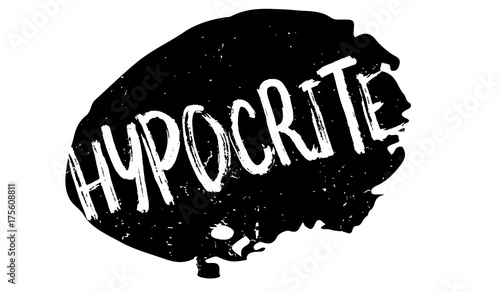 Hypocrite rubber stamp. Grunge design with dust scratches. Effects can be easily removed for a clean, crisp look. Color is easily changed.