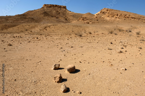 Desert landscape in Negev mountains.