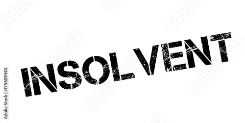 Insolvent rubber stamp. Grunge design with dust scratches. Effects can be easily removed for a clean, crisp look. Color is easily changed.