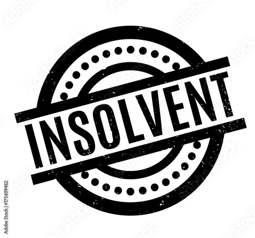 Insolvent rubber stamp. Grunge design with dust scratches. Effects can be easily removed for a clean, crisp look. Color is easily changed.