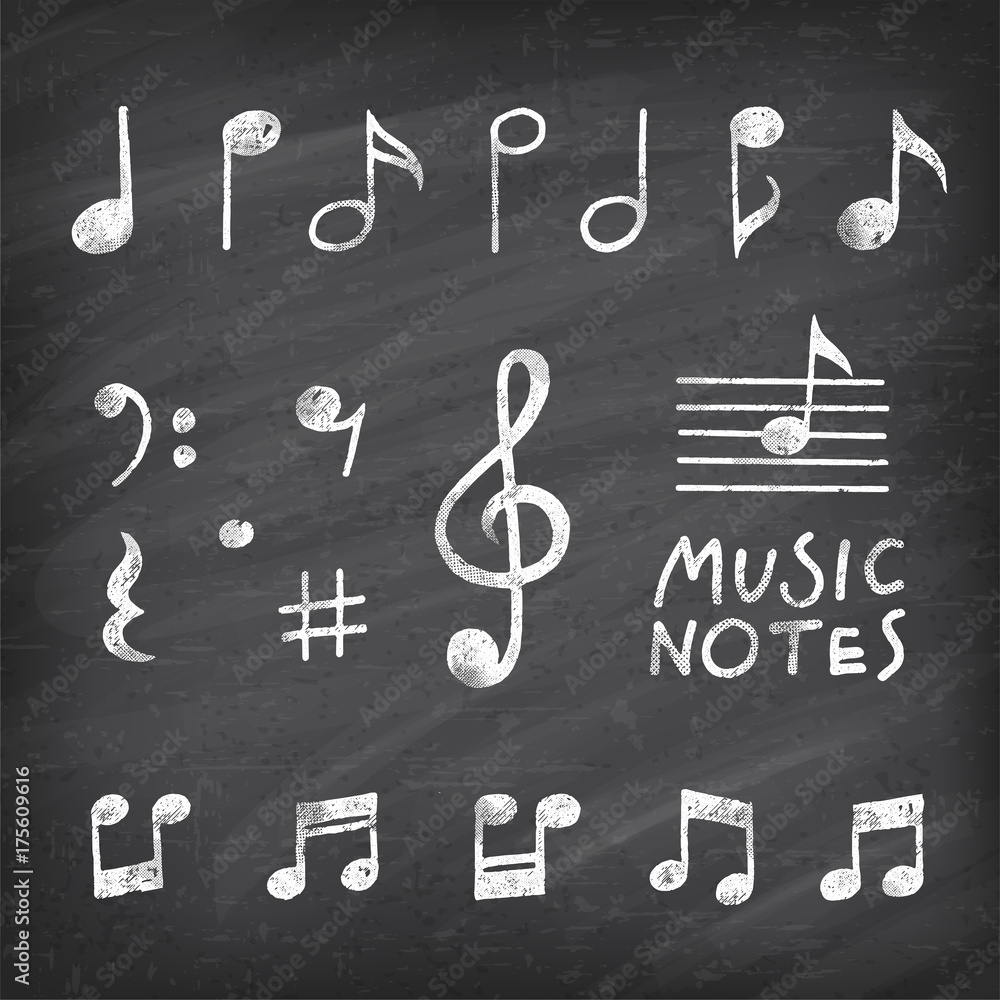 Vector Hand Drawn Music notes Adobe Stock