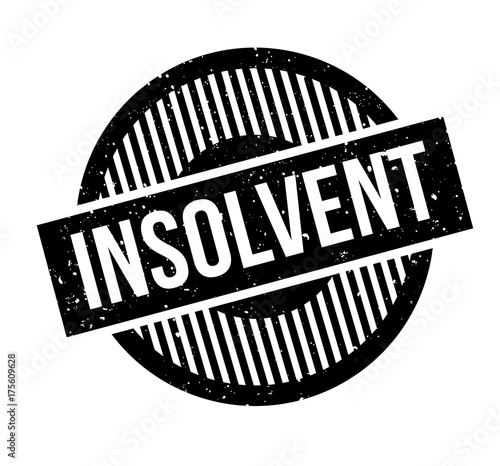 Insolvent rubber stamp. Grunge design with dust scratches. Effects can be easily removed for a clean, crisp look. Color is easily changed.