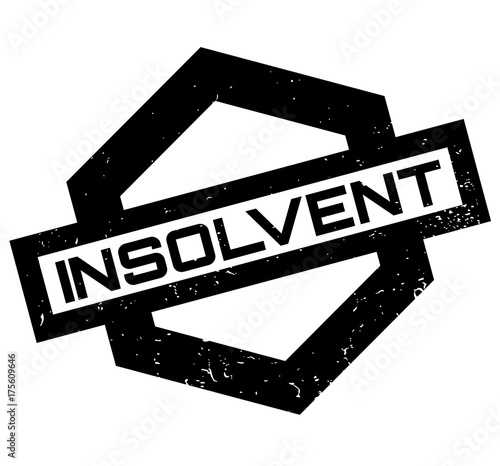 Insolvent rubber stamp. Grunge design with dust scratches. Effects can be easily removed for a clean, crisp look. Color is easily changed.