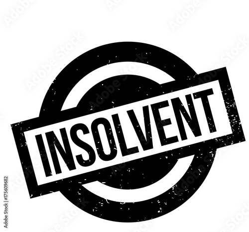 Insolvent rubber stamp. Grunge design with dust scratches. Effects can be easily removed for a clean, crisp look. Color is easily changed.