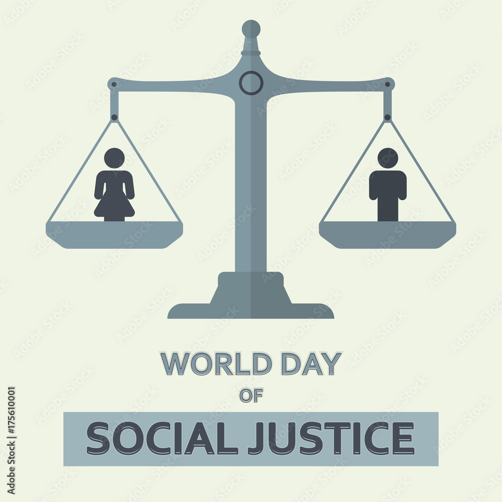 World Day of Social Justice, 20 February. Balance Scale conceptual illustration vector. World Day of Social Justice, 20 February. Balance Scale conceptual illustration vector.