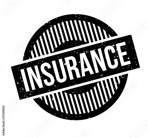 Insurance rubber stamp. Grunge design with dust scratches. Effects can be easily removed for a clean, crisp look. Color is easily changed.