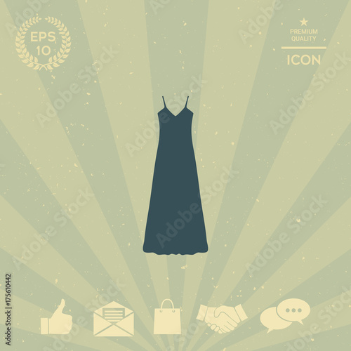 Long Dress, Evening dress, combination or nightie , the silhouette. Menu item in the web design