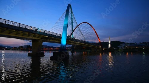 Daejeon Expo bridge and meadow,South Korea photo