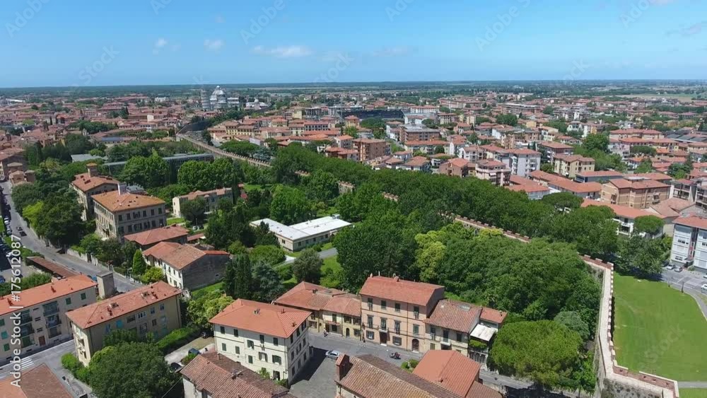 Aerial view of Pisa and Square of Miracles. Aerial view of Pisa and Square of Miracles.