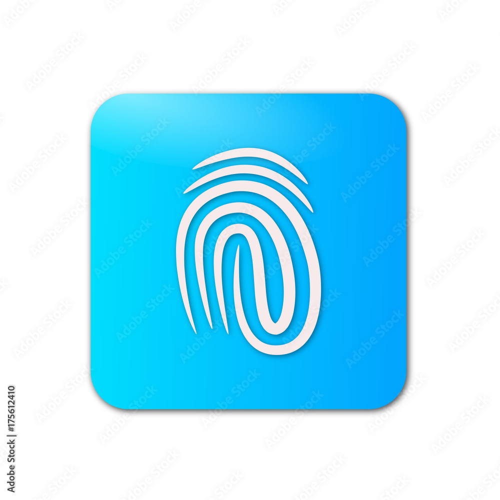 Vingerafdruk op een vierkante, moderne knop. Vingerafdruk op een vierkante, moderne knop.