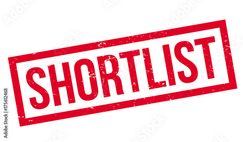 Shortlist rubber stamp. Grunge design with dust scratches. Effects can be easily removed for a clean, crisp look. Color is easily changed.