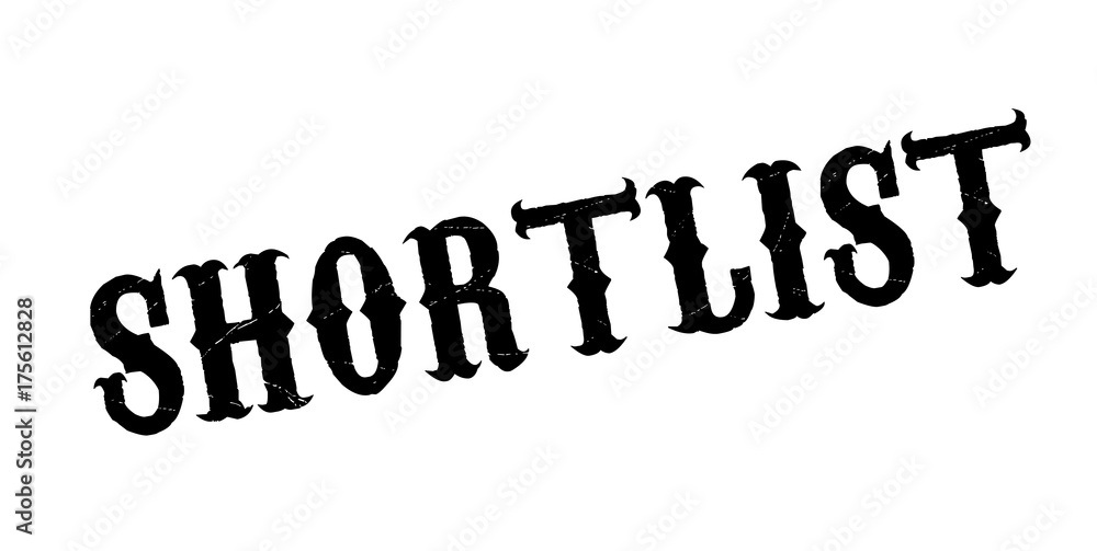 Shortlist rubber stamp. Grunge design with dust scratches. Effects can be easily removed for a clean, crisp look. Color is easily changed. Shortlist rubber stamp. Grunge design with dust scratches. Effects can be easily removed for a clean, crisp look. Color is easily changed.