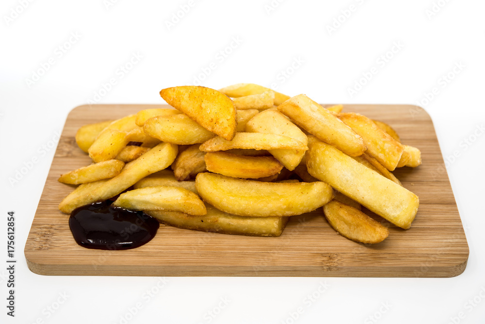 Golden French fries potatoes ready to be eaten Golden French fries potatoes ready to be eaten