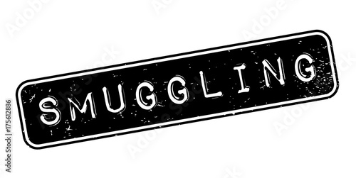 Smuggling rubber stamp. Grunge design with dust scratches. Effects can be easily removed for a clean, crisp look. Color is easily changed.