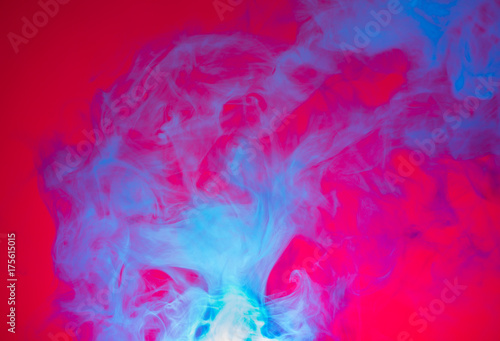 blue smoke on red background