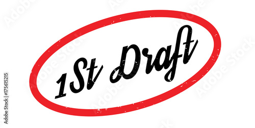 1St Draft rubber stamp. Grunge design with dust scratches. Effects can be easily removed for a clean, crisp look. Color is easily changed.