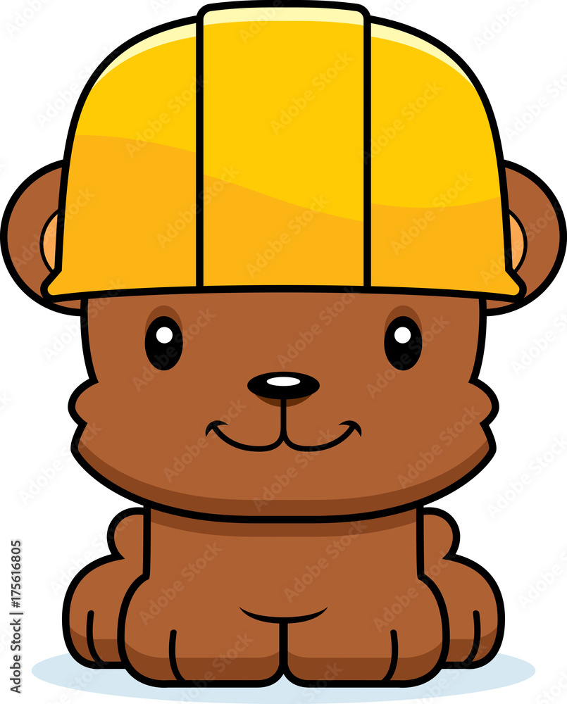 Cartoon Smiling Construction Worker Bear Cartoon Smiling Construction Worker Bear
