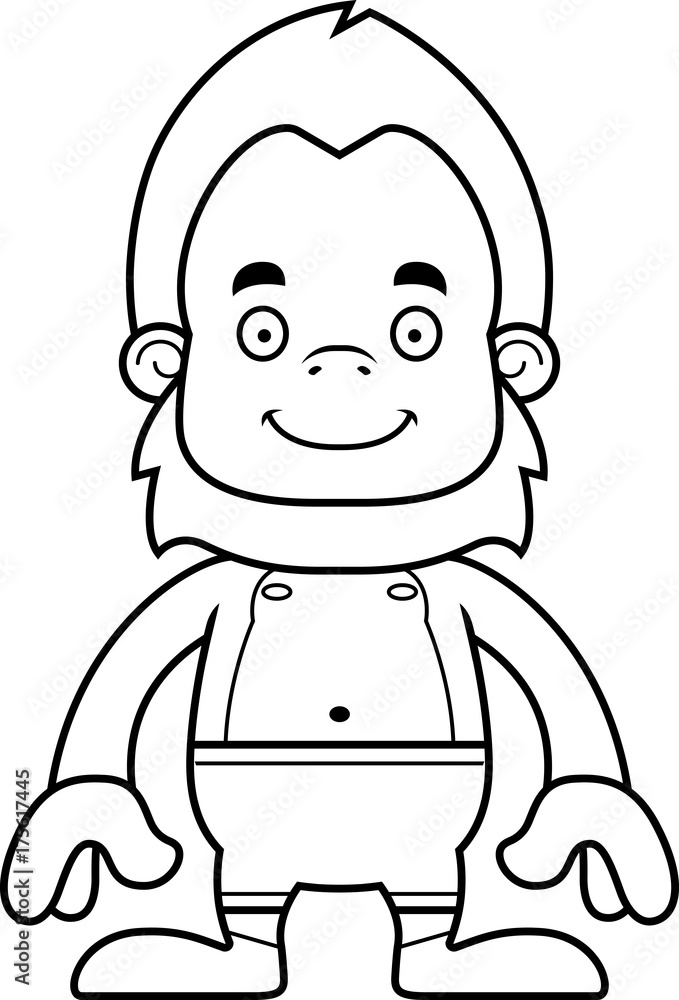 Cartoon Smiling Sasquatch Swimsuit Cartoon Smiling Sasquatch Swimsuit
