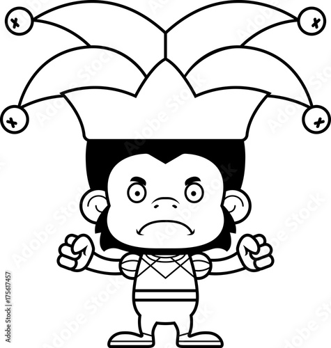 Cartoon Angry Jester Chimpanzee