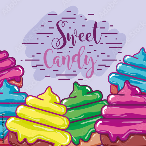 delicious sweet candy background design