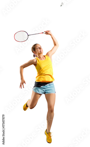 Woman badminton player (with shuttlecock ver) © Boris Riaposov