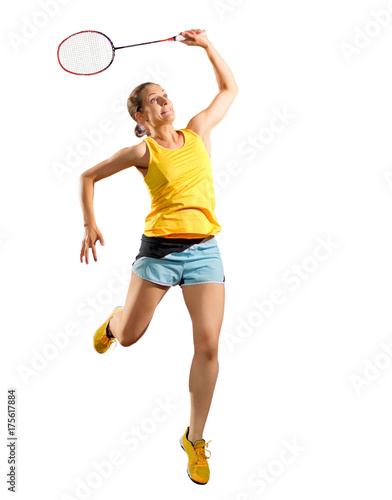 Woman badminton player (without shuttlecock ver) © Boris Riaposov