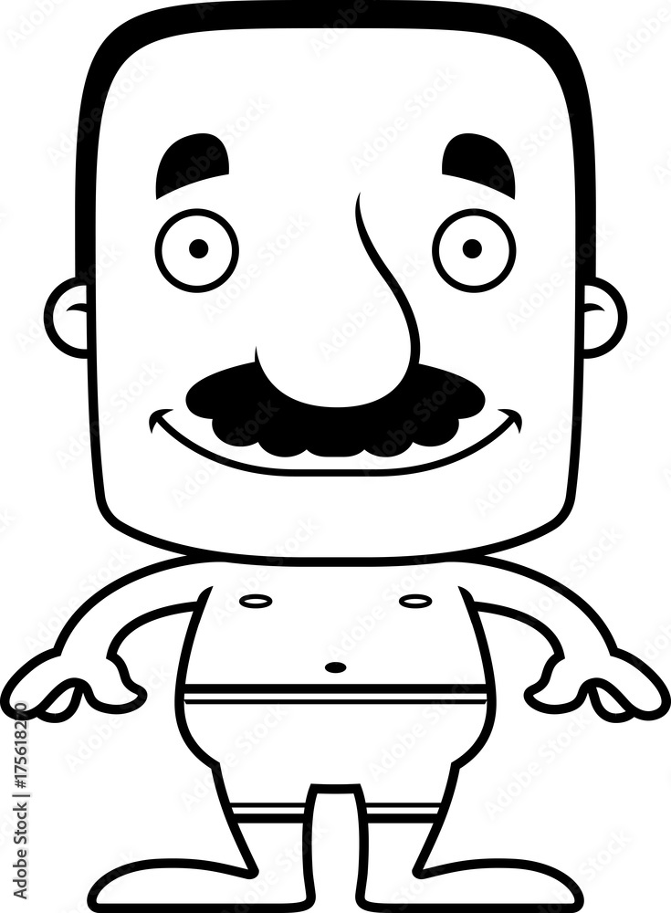 Cartoon Smiling Man Swimsuit Cartoon Smiling Man Swimsuit